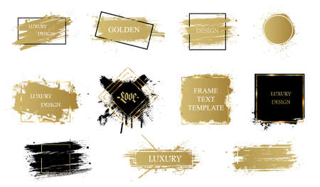 Golden grunge with frameのイラスト素材