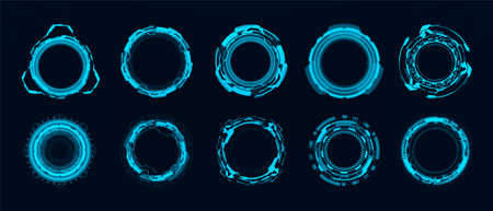 Circle HUD. Futuristic elements for games UI, UX, GUIのイラスト素材