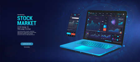 Web page Trading platform for Forex, Stock Market Appのイラスト素材