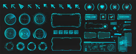 Futuristic User Interface HUD for UI, UX, Webのイラスト素材