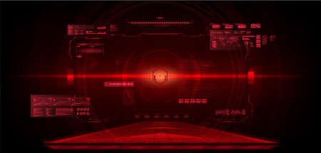 FUI virtual reality in HUD style. Head-Up VR screenのイラスト素材