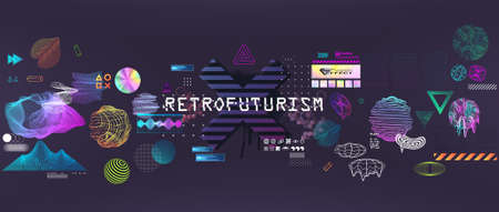 Graphic artwork elements, generative geometric shapesのイラスト素材