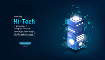 Web page development of networks with Artificial Intelligence. Concept - Quantum computingのイラスト素材