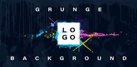 Graffiti grunge background with spray texture. Urban and street art artistic bannerのイラスト素材
