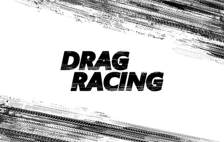 Banner with tire marks and dirt. Drag racingのイラスト素材