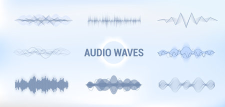 Audio sound wave, Equalizer music visualisation in futuristic styleのイラスト素材