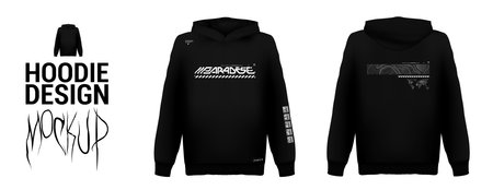 Modern print design hoodie or t-shirt. Vector trendy black futuristic lettering printのイラスト素材