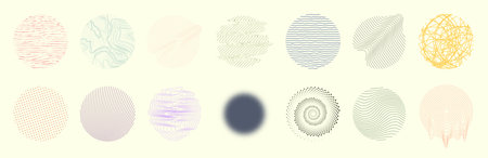 Universal round abstract geometric shapes and patternsのイラスト素材