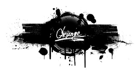 Dirty ink texture for text, information, lettering, logo. Black grunge textureのイラスト素材