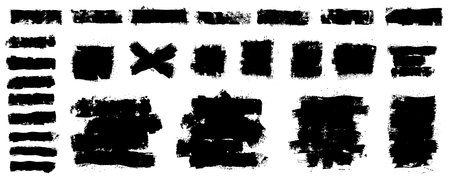 Paint Roller texture collection. Abstract dry lines and big spots using a paint rollerのイラスト素材