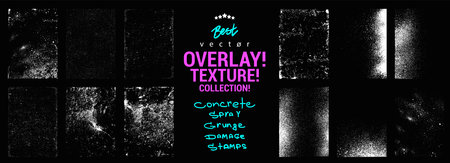 Overlays texture in stamps format with effect damageの写真素材