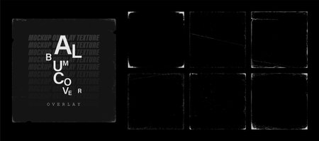 Square Overlay Texture. Overlay old textures stampsのイラスト素材