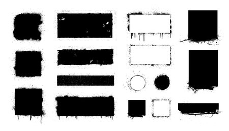 Paint grunge frames compositions for texting boxesのイラスト素材
