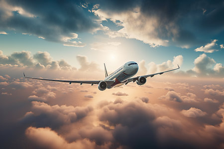 Passenger plane. Generative AIの素材