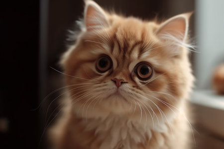 Cute cat. Light cat with big eyes. Generative AIの素材