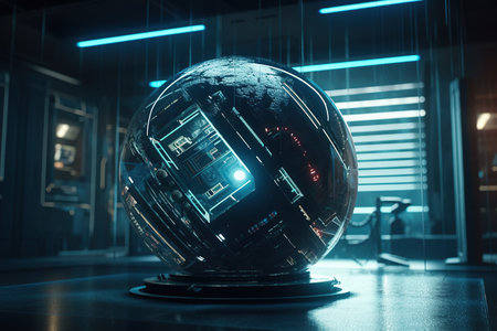 Futuristic concept. Ball technology. Generative AIの素材