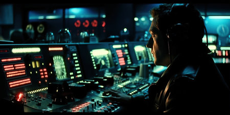Desk booth hackers hacked the Interpol website. Cyber attack. Generative AIの素材