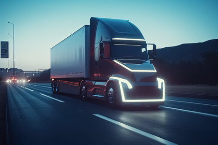 Futuristic truck. Car of the futureの素材