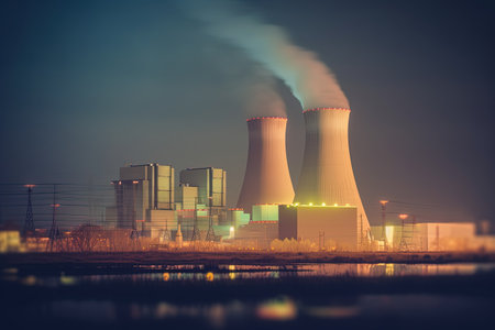 Nuclear power plant. Environmental pollution. Technological disasterの素材