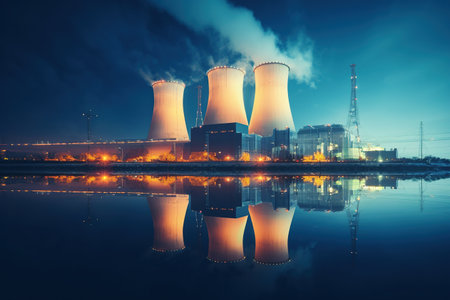 Nuclear power plant. Environmental pollution. Technological disasterの素材