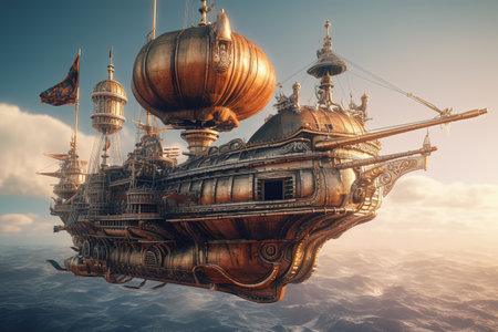 Ghost ship flying Dutchman steampunkの素材