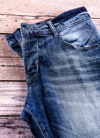 Detail of nice blue jeansの写真素材