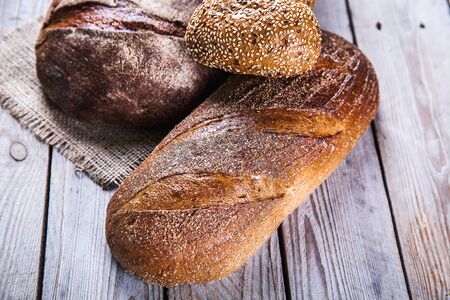 food. bread on a wooden background