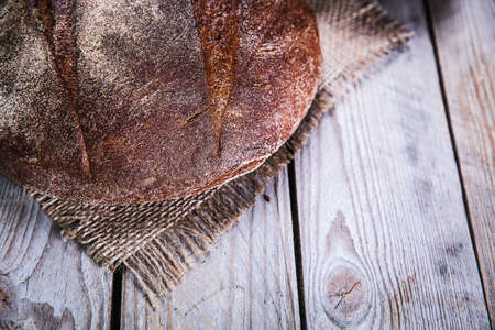 food. bread on a wooden backgroundの写真素材