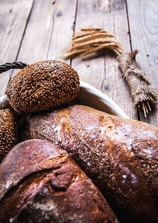 Traditional bread in basket
