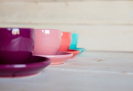 Set of colorful cupsの写真素材