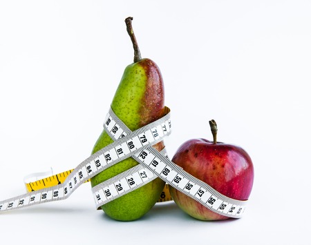 pear and apple, shape of the bodyの写真素材