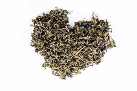 green tea with tea leaves