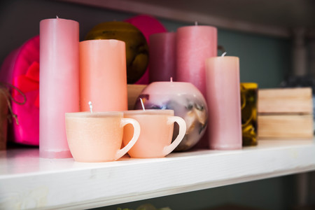 A Rainbow of Candlesの写真素材