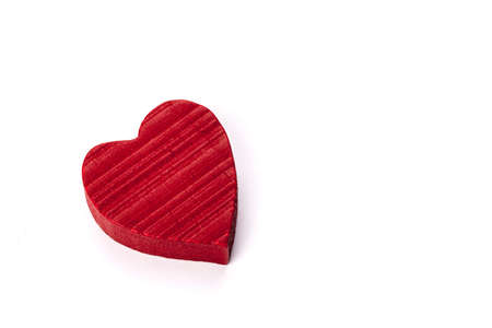 wooden heart isolated on white.の写真素材