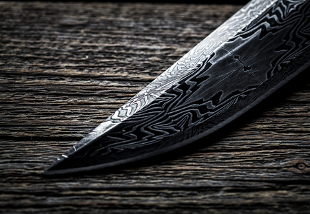 Knife handmade from steel and wood handle
