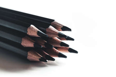 Black pencil isolated on white backgroundの写真素材