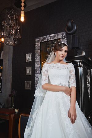 Beautiful Bride Portrait wedding makeup, wedding hairstyleの写真素材