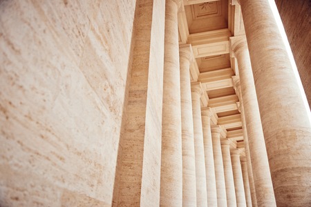 Columns in Vatican City. The Bernini's colonnades at the Saint Peters Square, Rome, Italyの写真素材