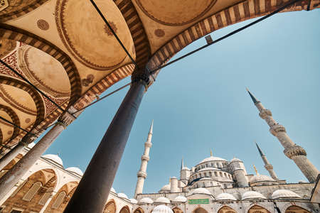 Hall Blue Mosque Sultan Ahmed. Istanbul, Turkeyの写真素材