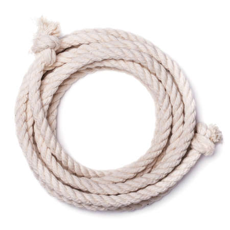 Rope isolated on a white background, top viewの写真素材