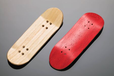 Empty red board for fingerboard, close-upの写真素材