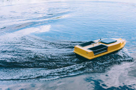 Boat for bait fish in the lakeの写真素材