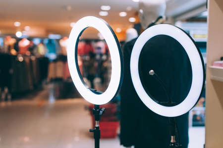 Ring light for photo and video shootingの写真素材