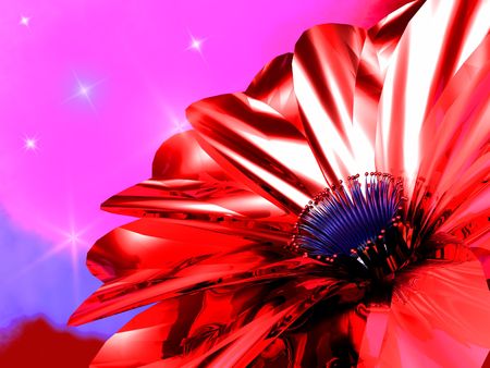 scene of the red steel flowerの写真素材