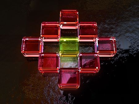 Scene of the glass pattern on dark backgroundの写真素材