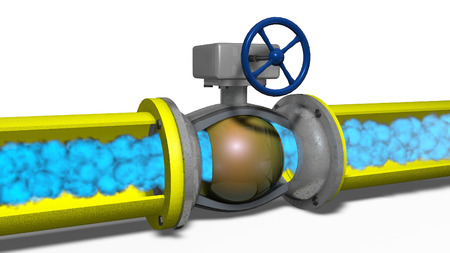 Model gas movement on a gas pipelineの写真素材