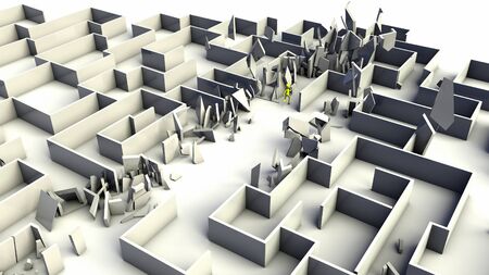 The image of destruction of a labyrinth