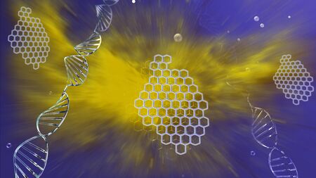 The image macro biotechnology 3D illustrationの写真素材