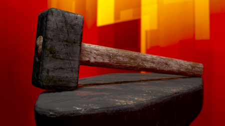 The image of a forge hammer 3D illustrationの写真素材