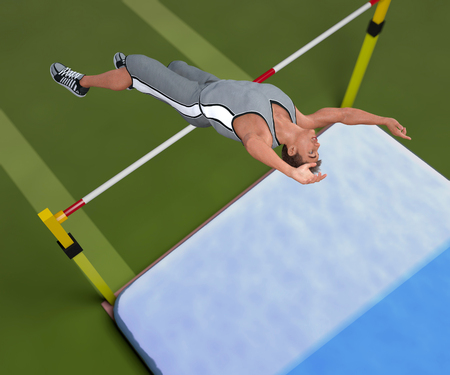 Image jump athlete 3D illustrationの写真素材